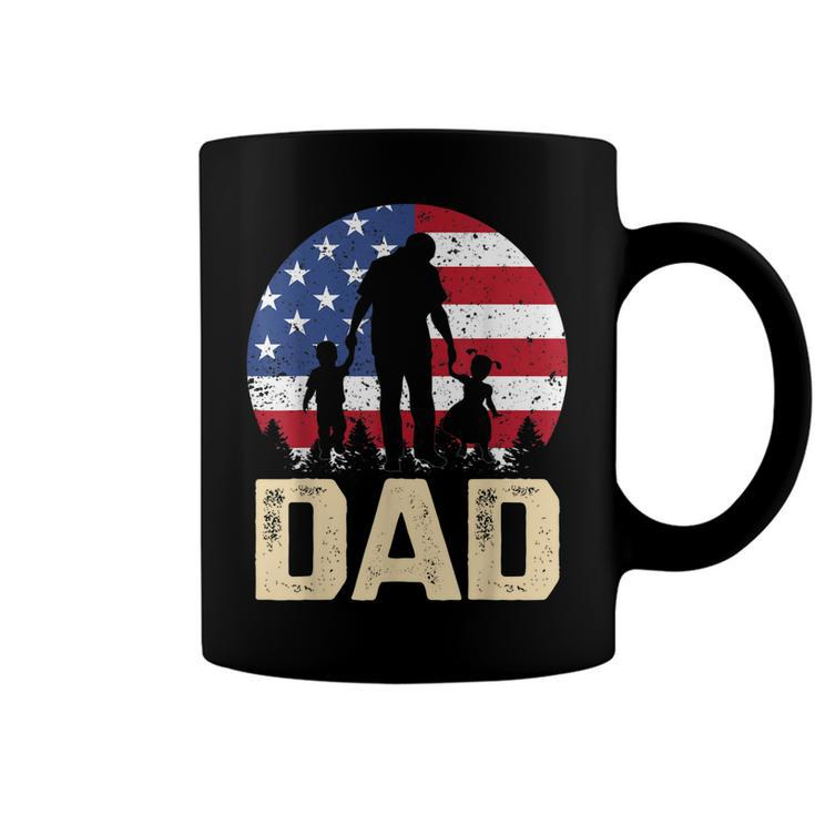 Mens Vintage American Flag 4Th Of July Patriotic Dad Gift  Coffee Mug