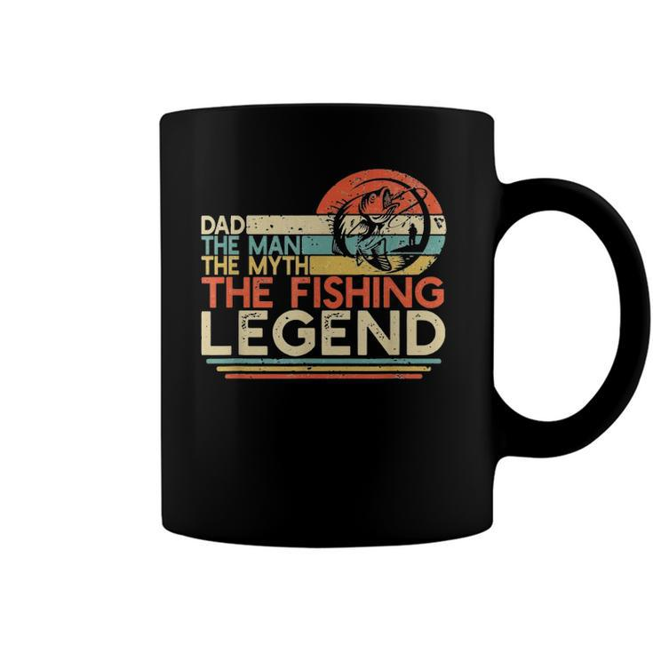 Mens Vintage Bass Fishing Dad Man The Myth The Legend Fisherman Classic Coffee Mug