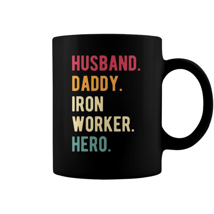 Mens Vintage Husband Daddy Iron Worker Hero Fathers Day Gift Coffee Mug