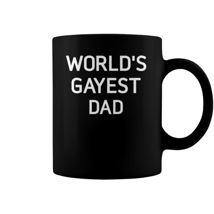Mens Worlds Gayest Dad Bisexual Gay Pride Lbgt Funny Coffee Mug