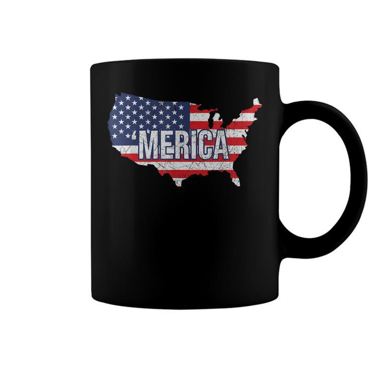 Merica Patriotic American Flag Pride Fourth Of July T  V3 Coffee Mug