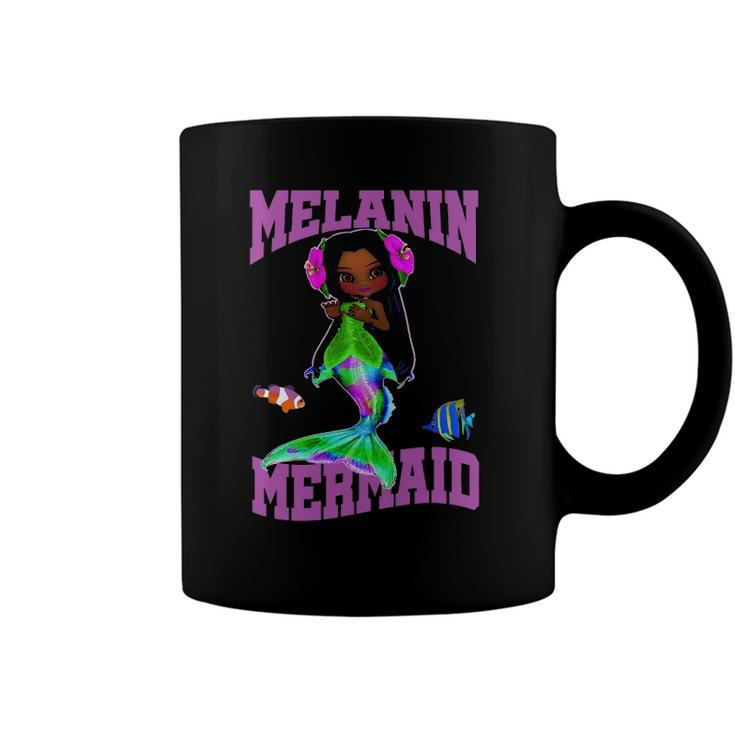 Mermaid Melanin Poppin African American Girl Coffee Mug
