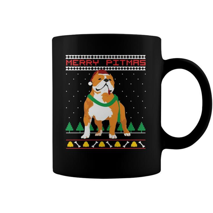 Merry Pitmas Pitbull Santa Claus Dog Ugly Christmas  Coffee Mug