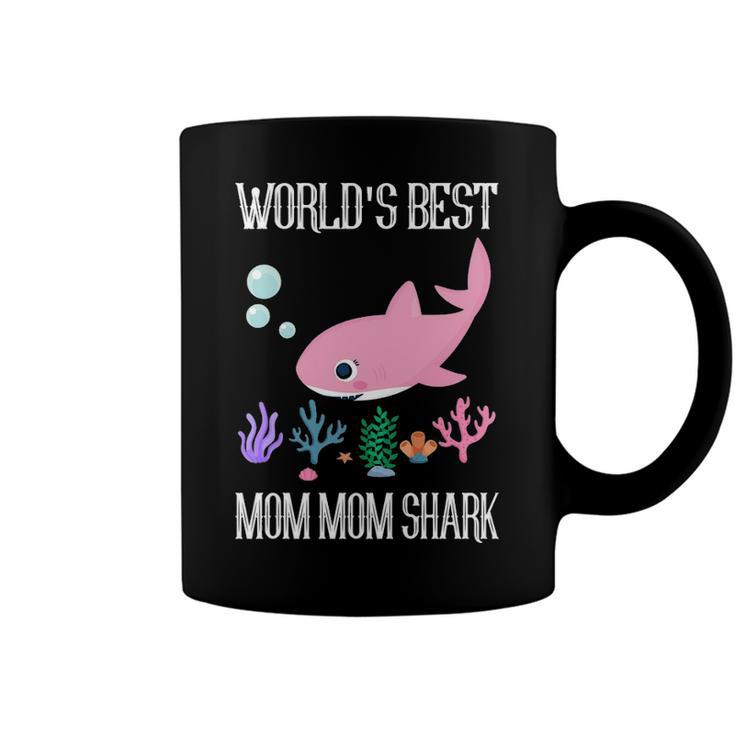 Mom Mom Grandma Gift   Worlds Best Mom Mom Shark Coffee Mug