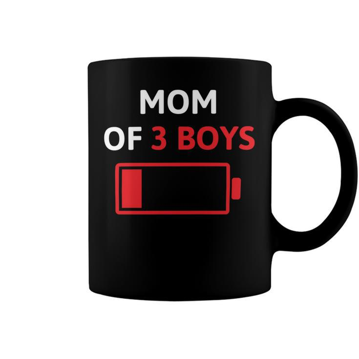 Mom Of 3 Boys Mothers Day Low Battery Coffee Mug