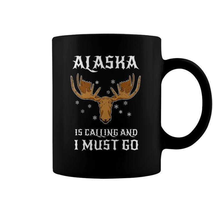 Moose Hunting Canada Elk - Alaska Is Calling And I Must Go Coffee Mug