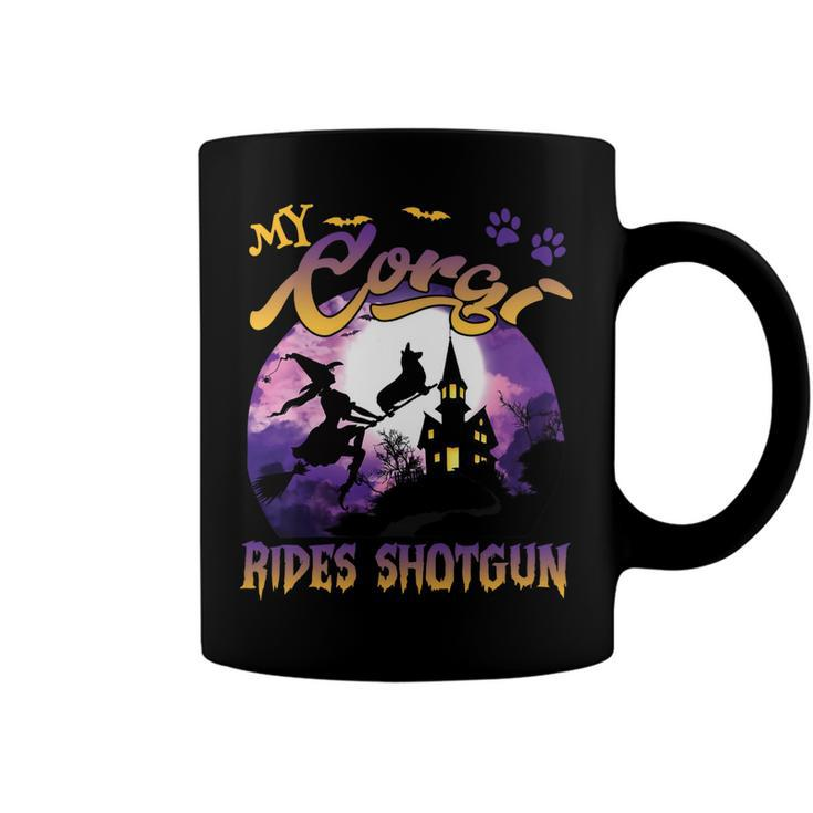 My Corgi Rides Shotgun Cool Halloween Protector Witch Dog Coffee Mug