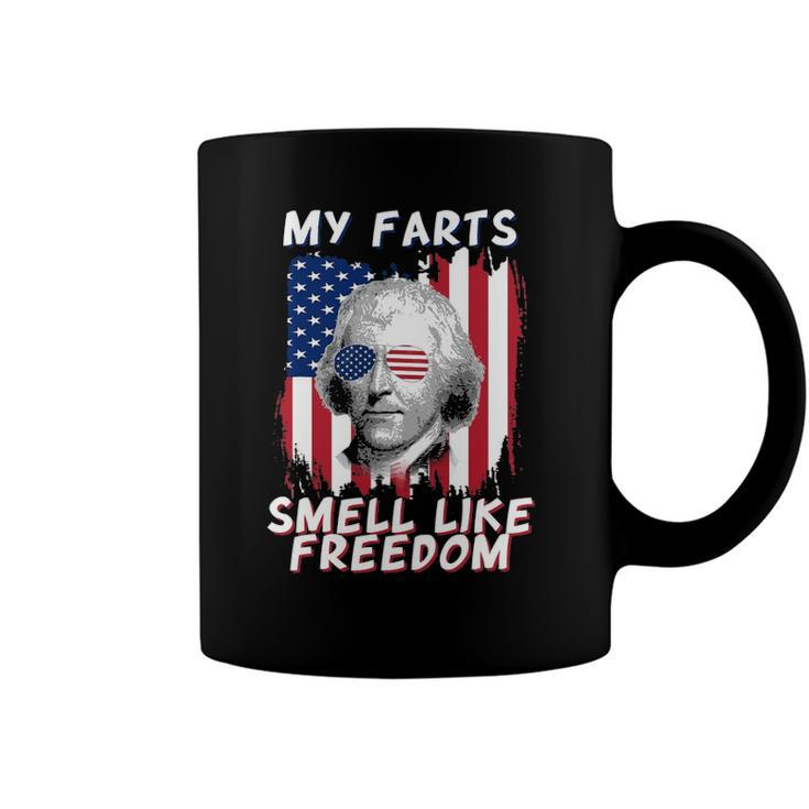 My Farts Smell Like Freedom Jefferson  4Th July Flag Coffee Mug