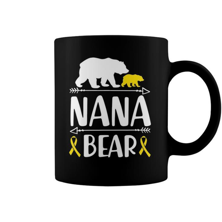 Nana Bear Childhood Cancer Awareness Grandma Of A Warrior Coffee Mug