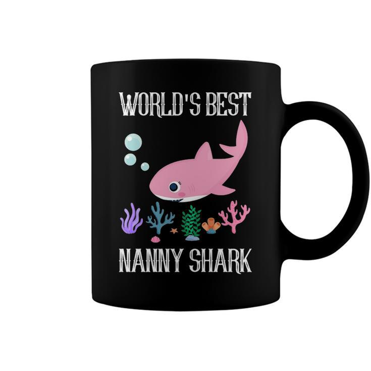 Nanny Grandma Gift   Worlds Best Nanny Shark Coffee Mug