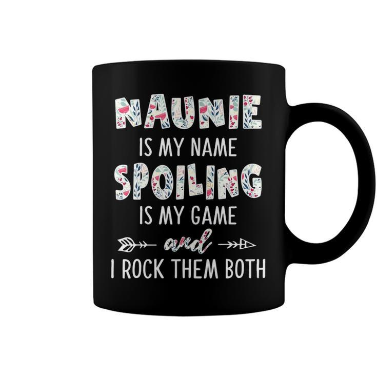 Naunie Grandma Gift   Naunie Is My Name Spoiling Is My Game Coffee Mug