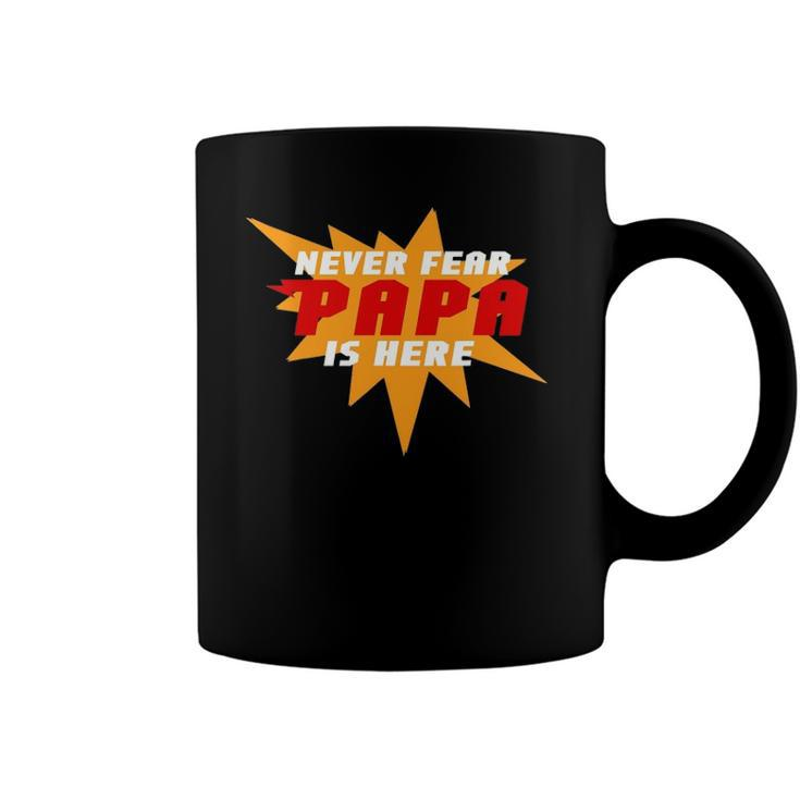 Never Fear Papa Is Here Super Grandpa Superhero Coffee Mug