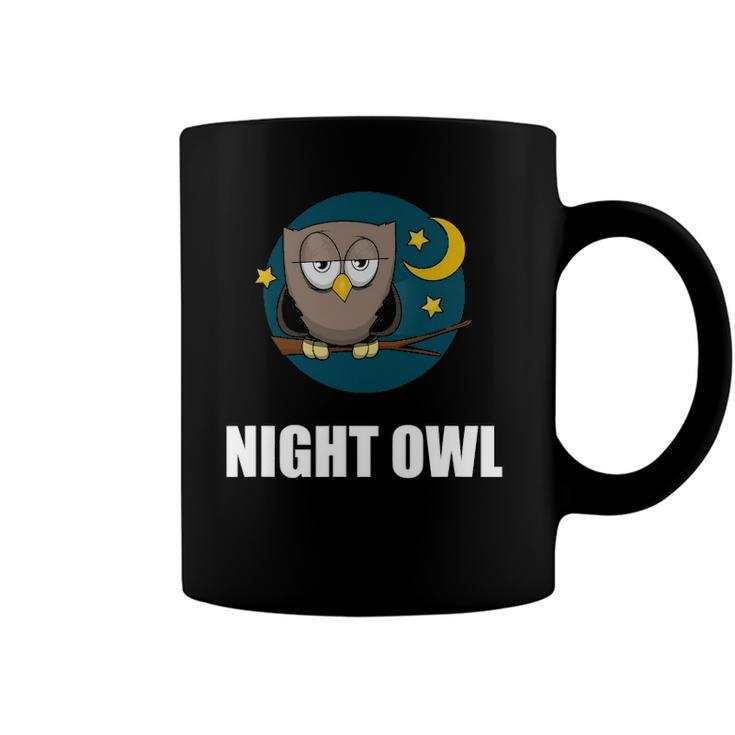 Night Owl Moon Cartoon Funny Coffee Mug