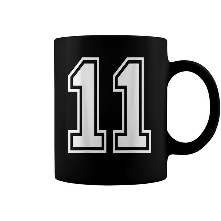 Number 11  Sports Player Number Back Of Coffee Mug