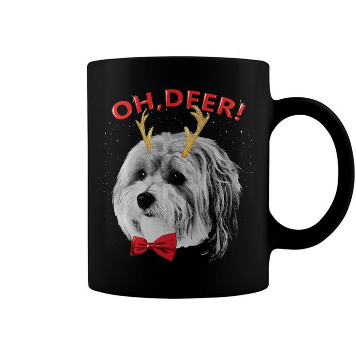 Oh Deer Havanese Xmas Red Bowtie V2 Coffee Mug