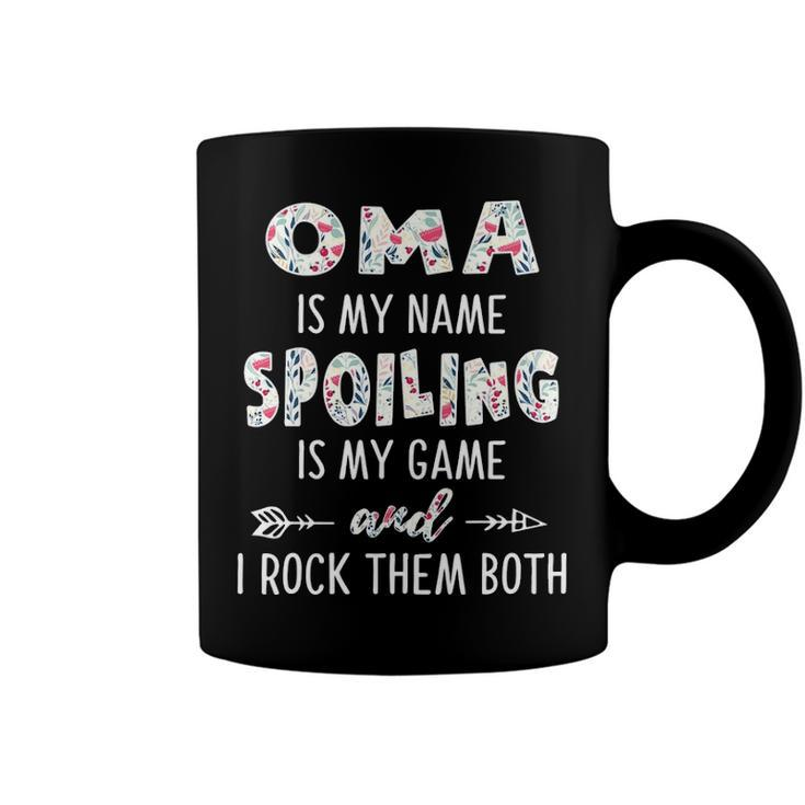 Oma Grandma Gift   Oma Is My Name Spoiling Is My Game Coffee Mug