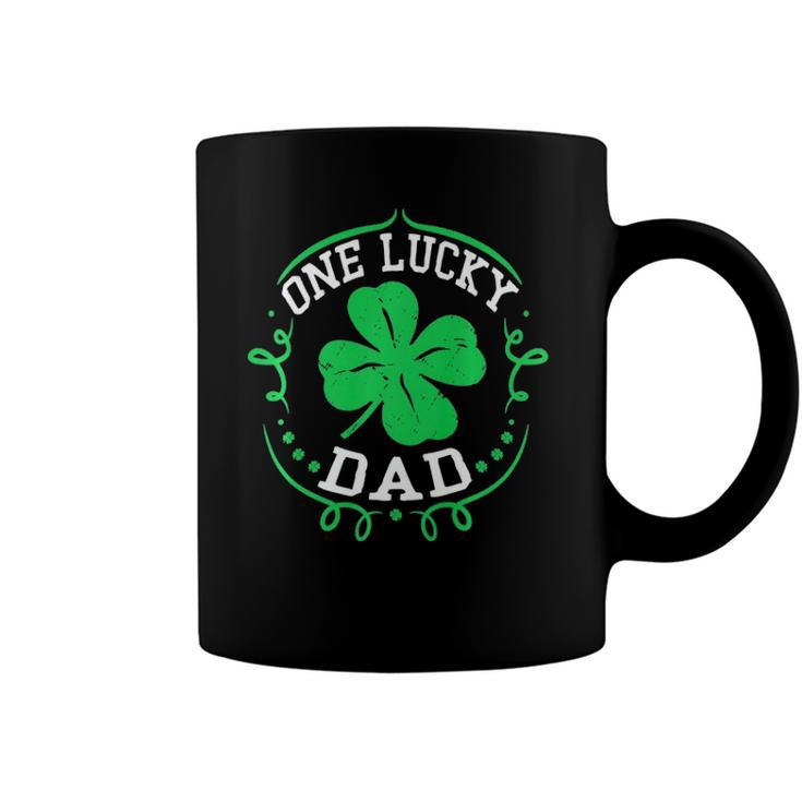 One Lucky Dad  Funny St Patricks Day Gift For Daddy Men  Coffee Mug