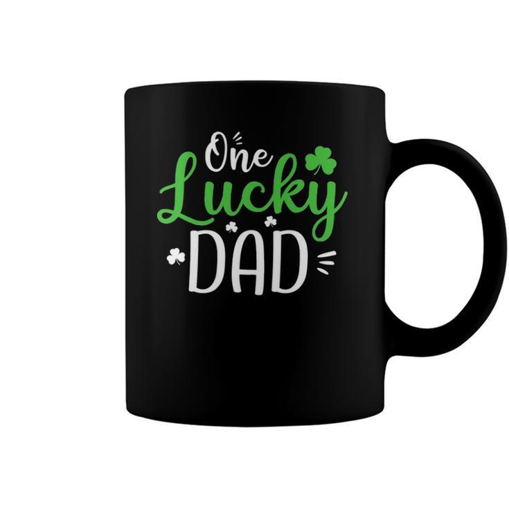 One Lucky Dad  St Patricks Day Funny Daddy Gifts Coffee Mug