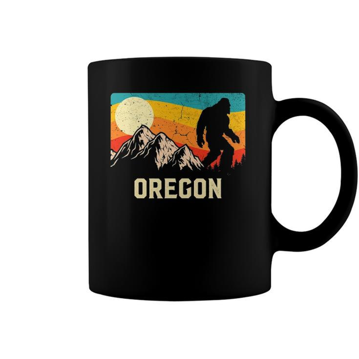 Oregon Bigfoot Sasquatch Mountains Retro Hiking Coffee Mug