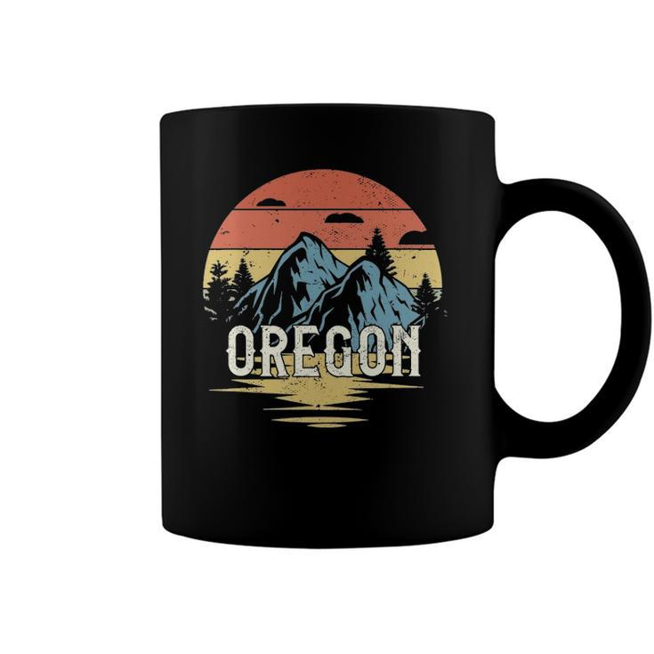Oregon Mountains Retro Vintage Sunset Coffee Mug