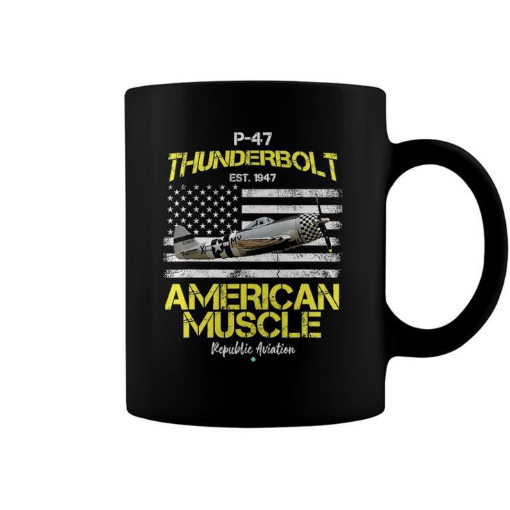 P-47 Thunderbolt Wwii Airplane American Muscle Gift Coffee Mug