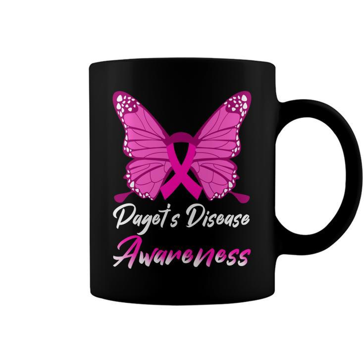 Pagets Disease Awareness Butterfly  Pink Ribbon  Pagets Disease  Pagets Disease Awareness Coffee Mug