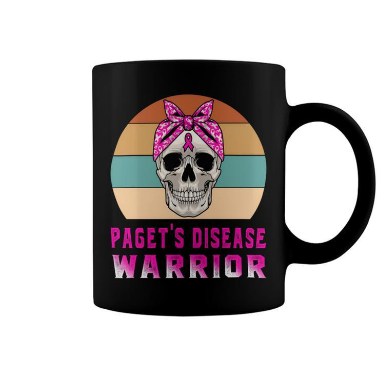 Pagets Disease Warrior  Skull Women Vintage  Pink Ribbon  Pagets Disease  Pagets Disease Awareness Coffee Mug