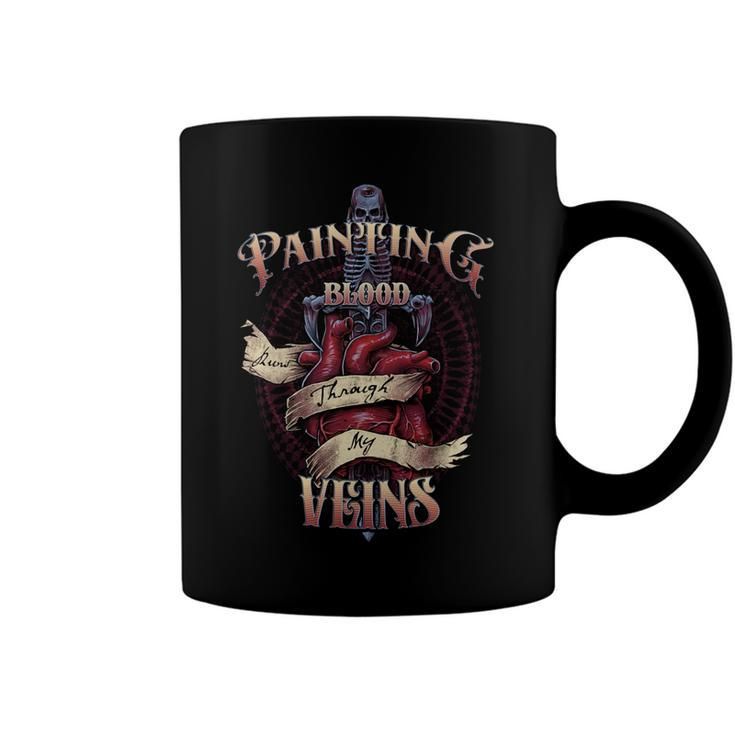 Painting Blood Runs Through My Veins Name Coffee Mug