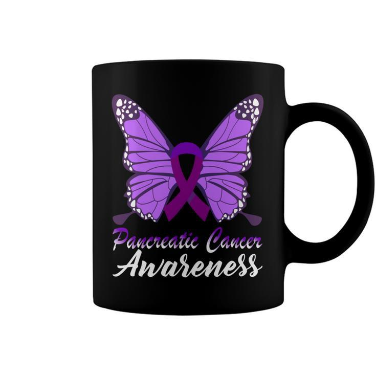 Pancreatic Cancer Awareness Butterfly  Purple Ribbon  Pancreatic Cancer  Pancreatic Cancer Awareness Coffee Mug