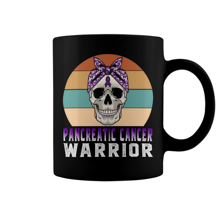 Pancreatic Cancer Warrior  Skull Women Vintage  Purple Ribbon  Pancreatic Cancer  Pancreatic Cancer Awareness Coffee Mug