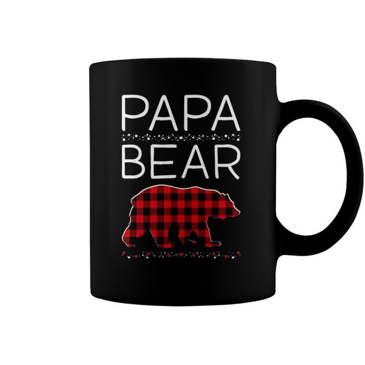 Papa Bear Christmas Pajamas Matching Family Plaid Men Coffee Mug