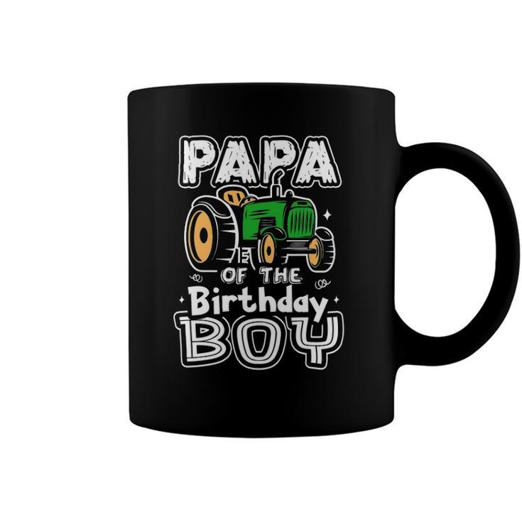 Papa Of The Birthday Boy Farmer Tractor Matching Party Coffee Mug