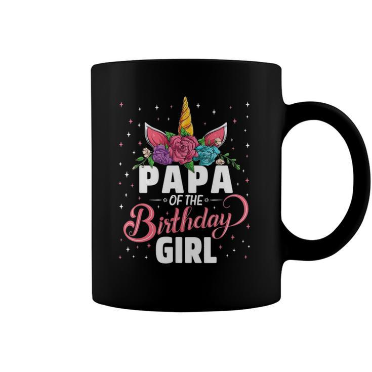Papa Of The Birthday Girl Unicorn Girls Family Matching Coffee Mug