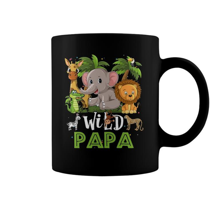 Papa Of The Wild Zoo Birthday Safari Jungle Animal Funny Coffee Mug