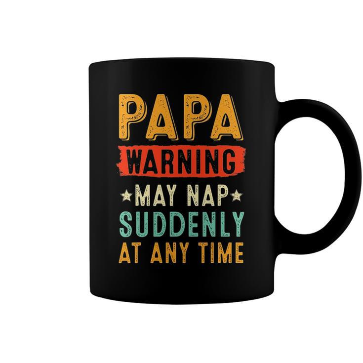 Papa Warning May Nap Suddenly At Any Time Vintage Father’S Day
 Coffee Mug