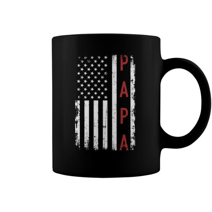 Papa With Us American Flag Coffee Mug