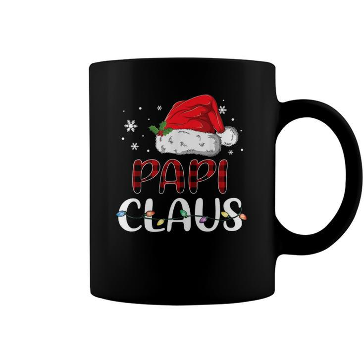 Papi Claus Christmas Santa Hat Buffalo Matching Family Coffee Mug