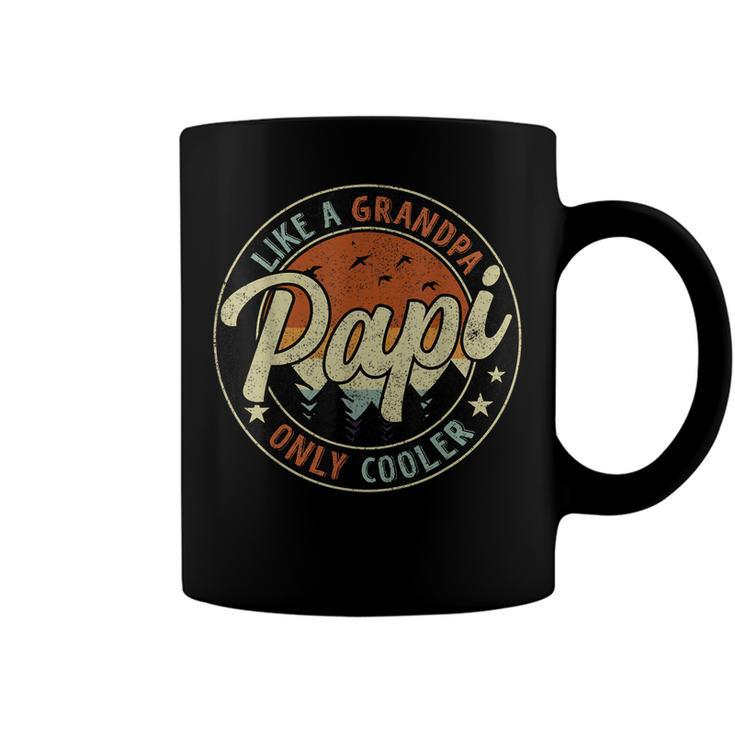 Papi Like A Grandpa Only Cooler Vintage Retro Fathers Day  Coffee Mug