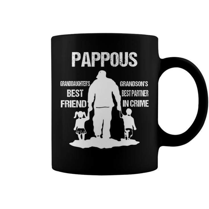 Pappous Grandpa Gift   Pappous Best Friend Best Partner In Crime Coffee Mug
