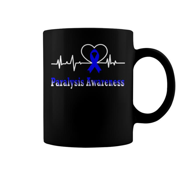 Paralysis Awareness Awareness Heartbeat  Blue Ribbon  Paralysis  Paralysis Awareness Coffee Mug