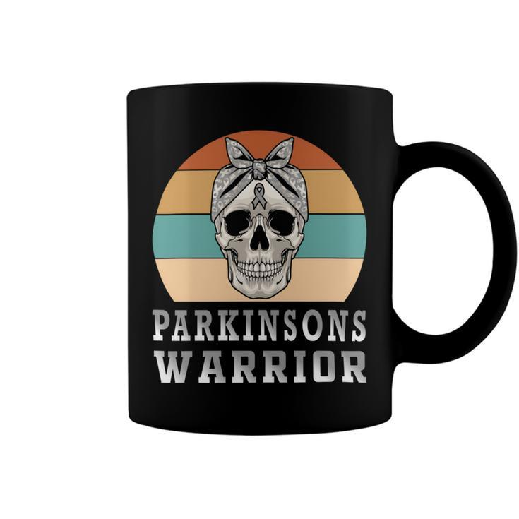 Parkinsons Warrior  Skull Women Vintage  Grey Ribbon  Parkinsons  Parkinsons Awareness Coffee Mug