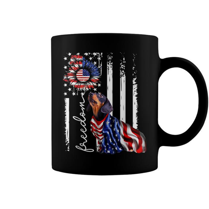 Patriotic 4Th Of July Weiner Dachshund Dog Freedom   Coffee Mug