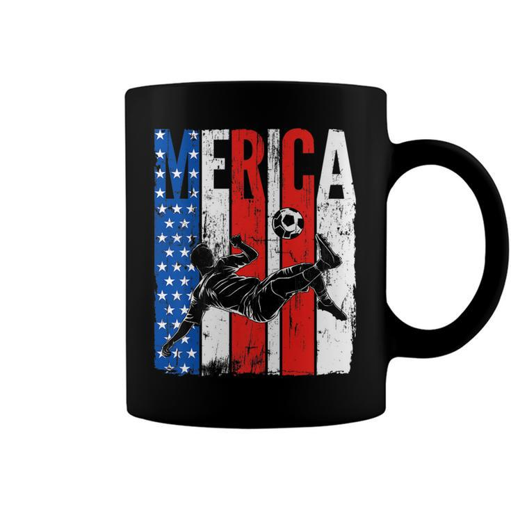 Patriotic American Flag Soccer Ball 4Th Of July Soccer   Coffee Mug