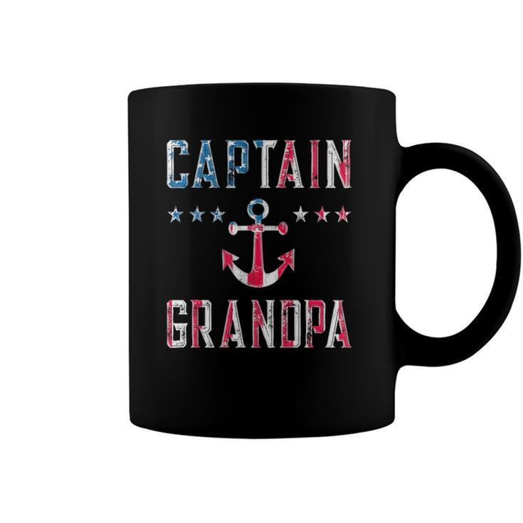 Patriotic Captain Grandpa American Flag Boating 4Th Of July Coffee Mug