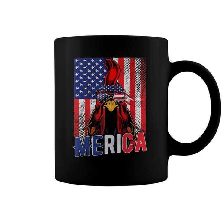 Patriotic Chicken Merica 4Th Of July Usa Independence  Coffee Mug
