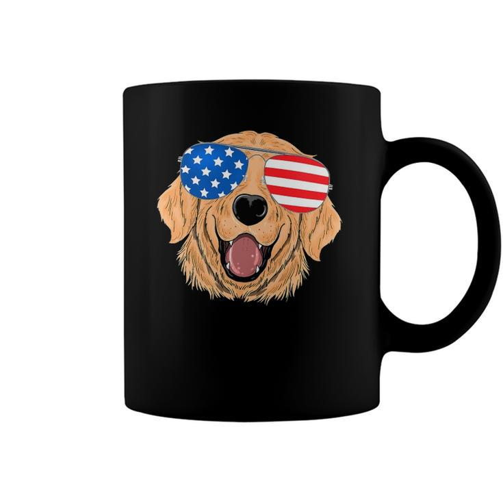 Patriotic Golden Retriever Dog 4Th Of July Gift Coffee Mug