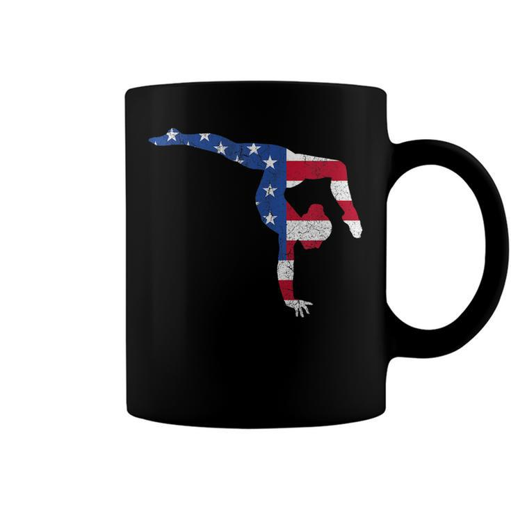 Patriotic Sports Gift American Usa Flag Girls Gymnastics  V2 Coffee Mug