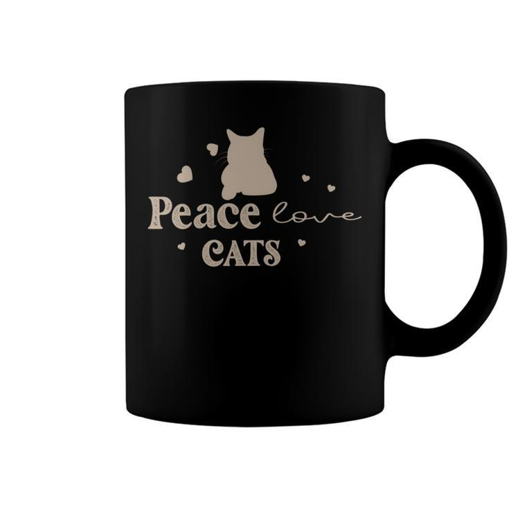 Peace Love Cats  Animal Lover  Gift For Cat Lover Coffee Mug