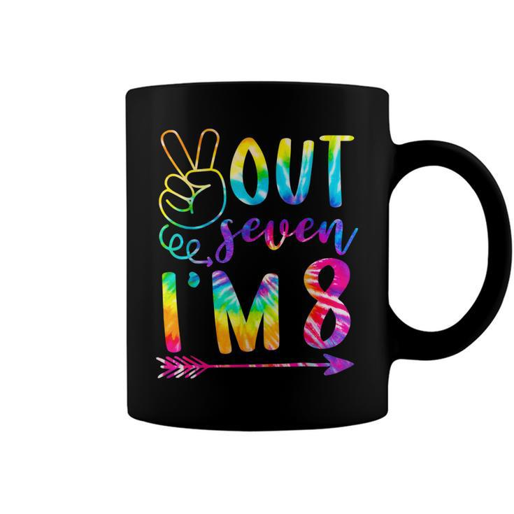 Peace Out Seven Im 8 Tie Dye 8Th Happy Birthday Boy Girl  Coffee Mug