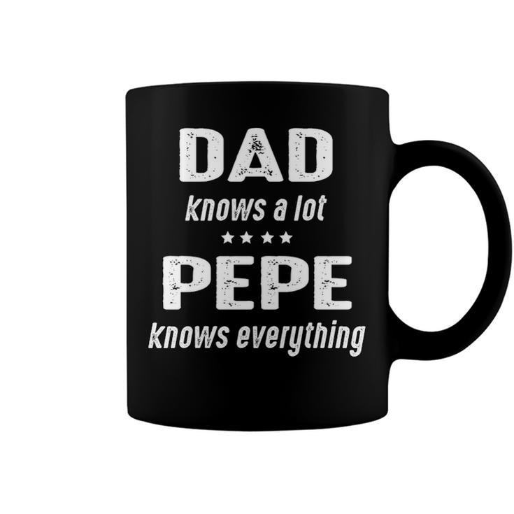 Pepe Grandpa Gift   Pepe Knows Everything Coffee Mug